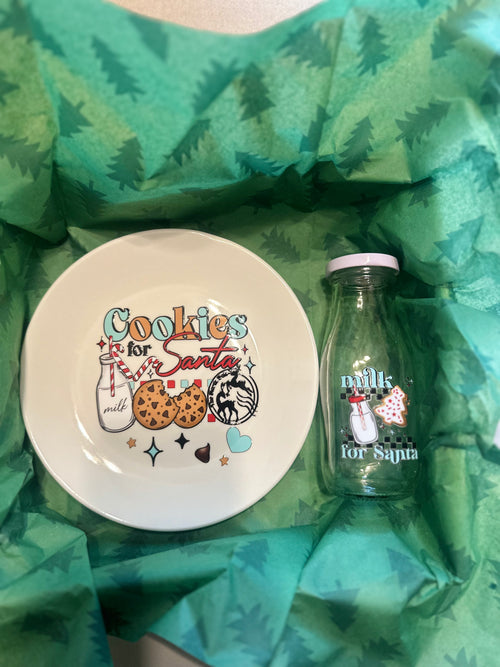 Cookies/Milk for Santa Bottle & Plate Set